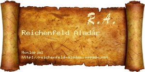 Reichenfeld Aladár névjegykártya